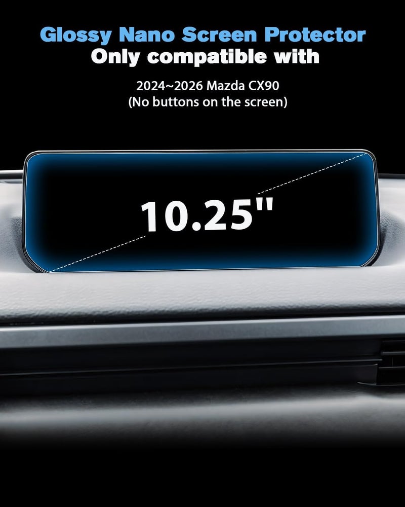 WEIPIN For 2PCS 2024 2025 2026 Mazda CX90(No buttons on the screen) 10.25 Inch Touchscreen High Clarity Screen Protector - CX90 (No buttons on the screen) Accessories - Image 2